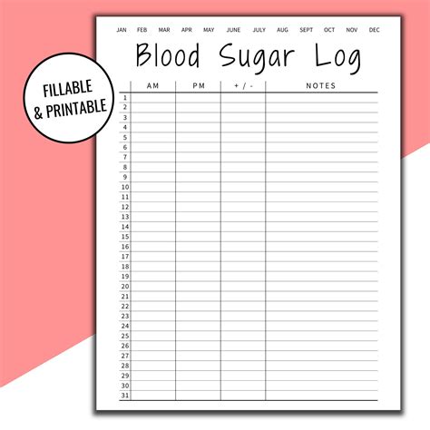 Sample Blood Glucose Log at Jennifer Wilkins blog