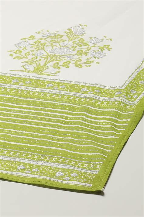 Buy Green Cotton Anarkali Printed Kurta Churidar Suit Set Online at ...