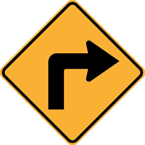 W1-1(R) Turn Right - Australian Compliant - National Traffic Signs