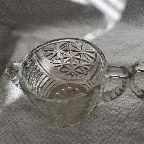 Vintage Pressed Glass Creamer and Sugar - Etsy