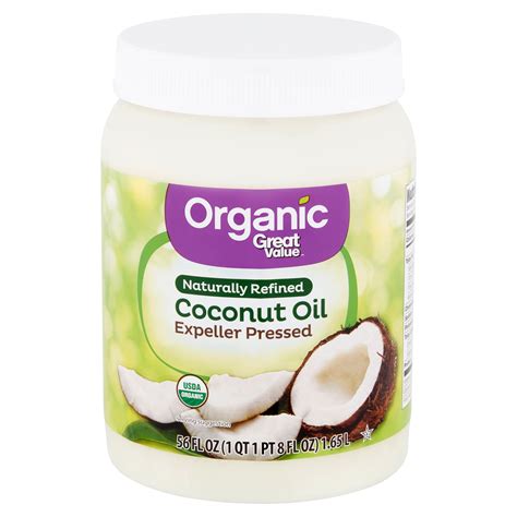 Great Value Organic Naturally Refined Coconut Oil, 56 fl oz - Walmart ...