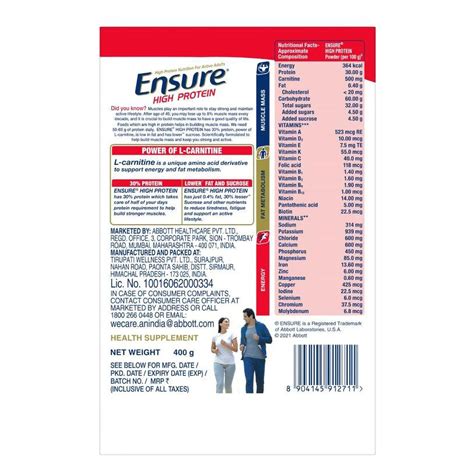 Ensure High Protein Vanilla Flavour Refill, 400gm – ClickOnCare