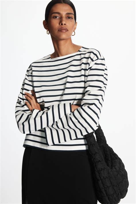 LONG-SLEEVED STRIPED T-SHIRT - NAVY / WHITE - COS | Style, Style rules ...