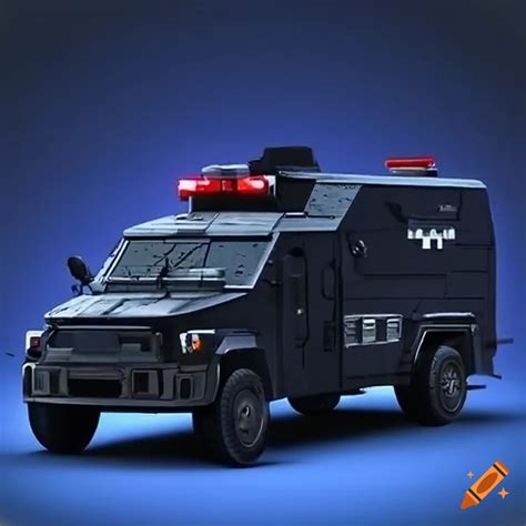 Swat van with armored police on Craiyon