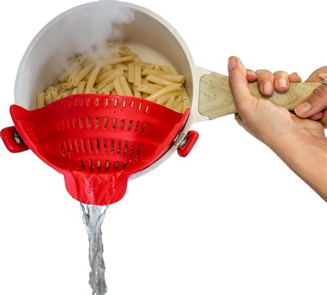 Amazon.com: PERFECT PASTA PAL Clip-on Strainer for Pots - Silicone ...