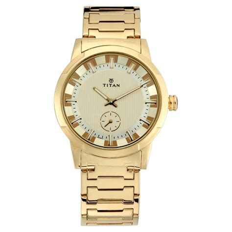 Titan Grandmaster Champagne Dial Analog Metal Strap Watch for Men-NL17 ...
