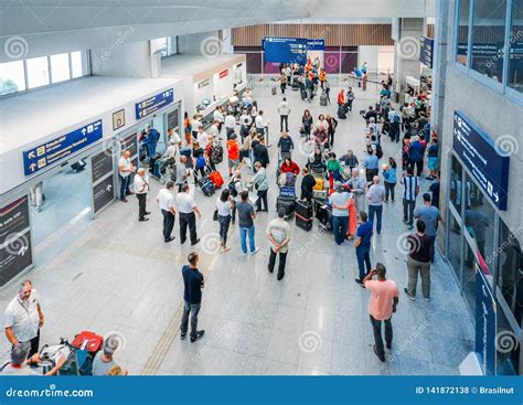 Busy International Arrivals Hall at Galeao Rio De Janeiro International ...