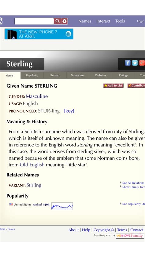 Meaning, origin and history of the name Sterling | Names, Meant to be ...