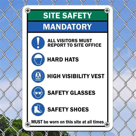 Site Safety Mandatory PPE Sign B | Foam Board Fixed on Waterproof ...