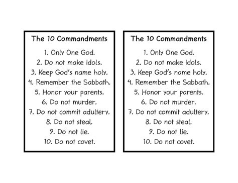 10 Commandments Printables