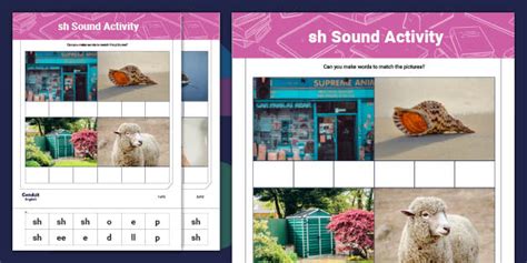 Reinforcing Sounds: 'sh' Cut and Stick Activity