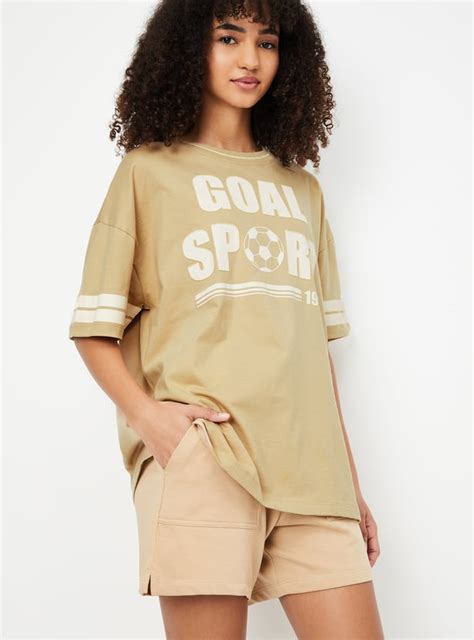 Buy Women Printed Oversized Athleisure T-shirt Online at just Rs. 499.0 ...