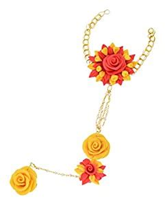 Buy Unique Indian Craft Yellow & Red Porcelain Dough Work Haathphool ...