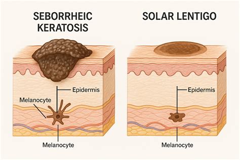 Seborrheic Keratosis vs Solar Lentigo: Key Differences