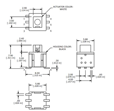 TL2233 Pushbutton Switches - E-Switch | Mouser