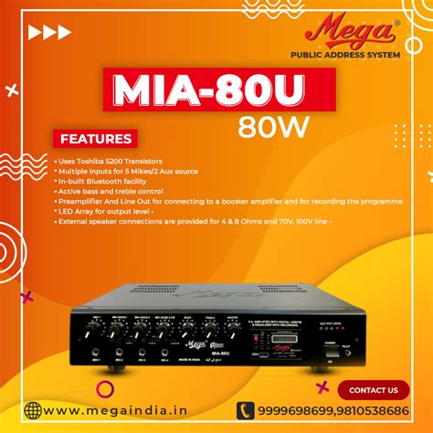 MIA-80U P.A Medium Power Mixer Amplifier
