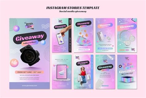 Social media giveaway template design | Free PSD