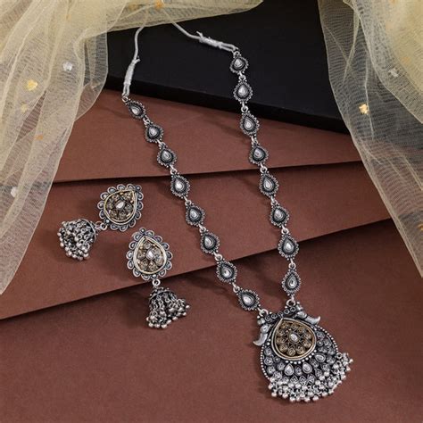 Wholesale Oxidized Necklaces | Silver Oxidised Jewellery Set