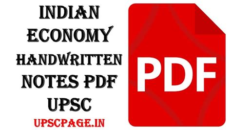 Indian Economy Handwritten notes pdf for UPSC