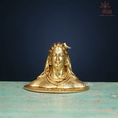 Brass Lord Shiva Statue, Adiyogi Shiva Murti – Ekaa Handicrafts