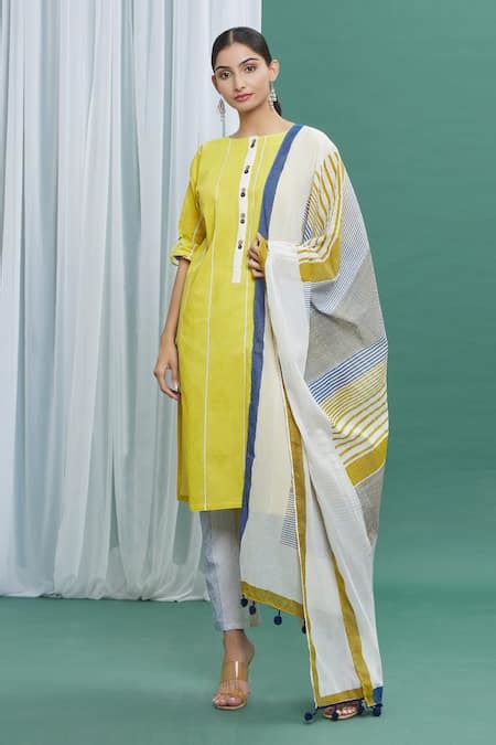 Buy Multi Color Cotton Printed Stripes Dupatta For Women by BANANA labs ...