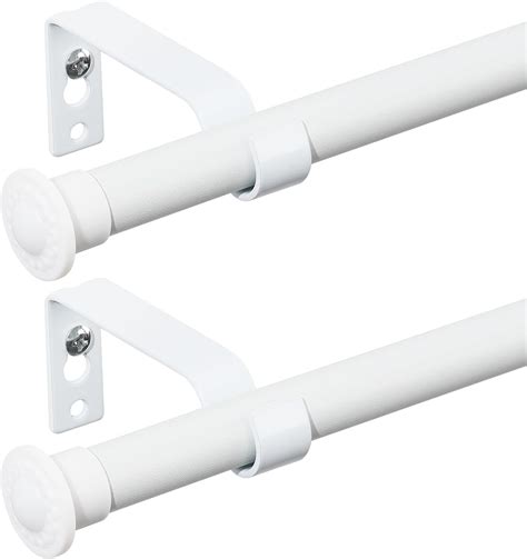 Amazon.com: White Curtain Rods 2 Pack, Adjustable 28-62 inch Curtain ...