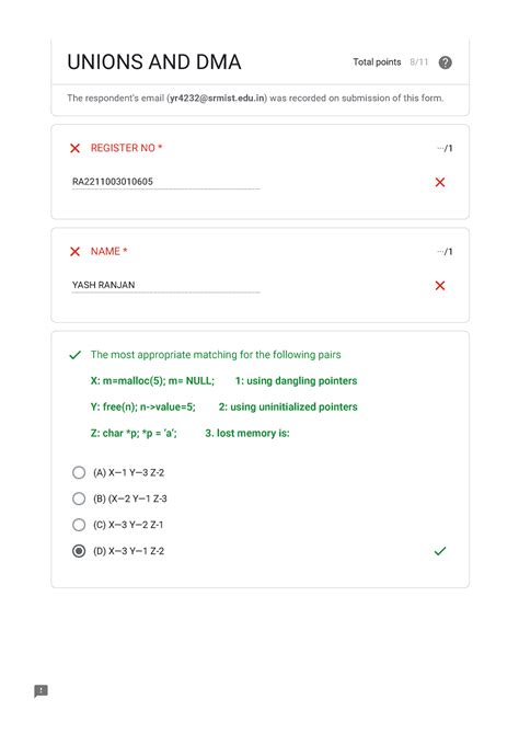 Unions AND DMA - union and dma - ···/ RA ···/ YASH RANJAN (A) X—1 Y—3 Z ...