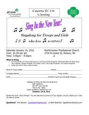 Fillable Online girlscoutsp2p Singalong for Troops and Girls - Girl ...