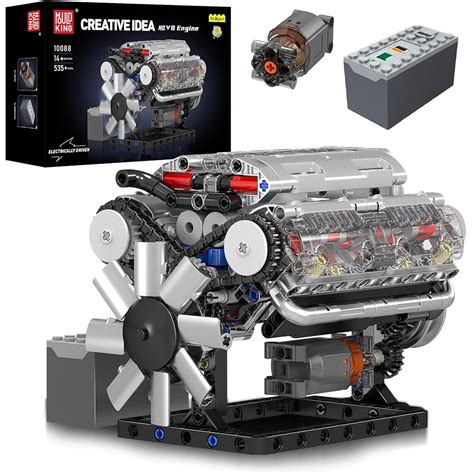 Mould King V8 Engine Building Blocks Sets, MOC Scale Model Kit with ...