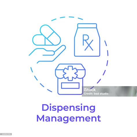 Dispensing Management Blue Gradient Concept Icon Stock Illustration ...