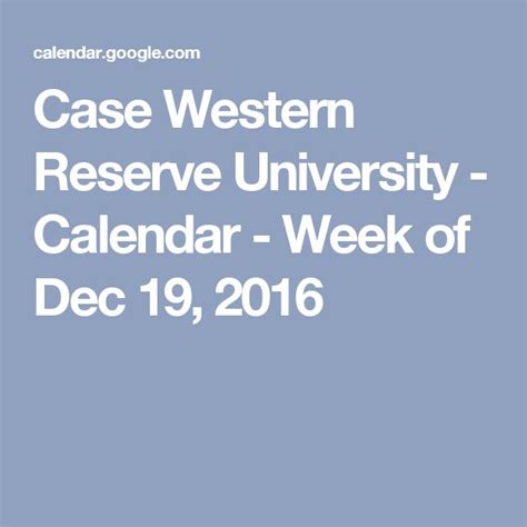 Calendar Case Western - Printable And Enjoyable Learning