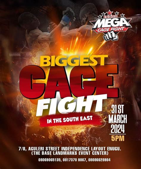 Enugu Mega Cage Fight, 7/8, Aguleri Street Independence layout Enugu ...