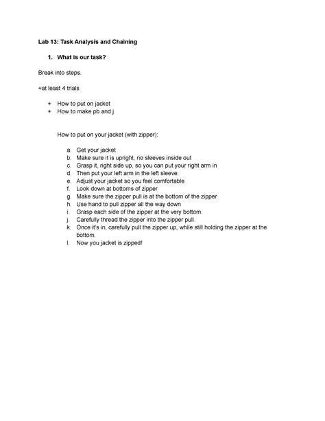 Image result for Task Analysis Chaining Procedure