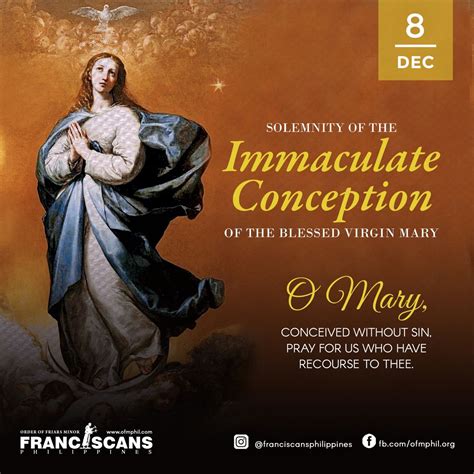 Solemnity of the Immaculate Conception | Immaculate conception, Feast ...