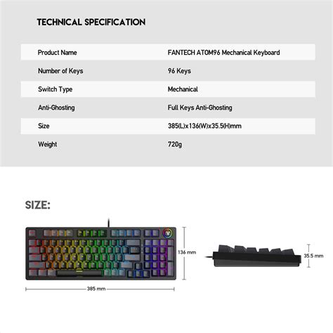 ميكانيكال كيبورد FANTECH ATOM96 MK890 RGB | الاردن