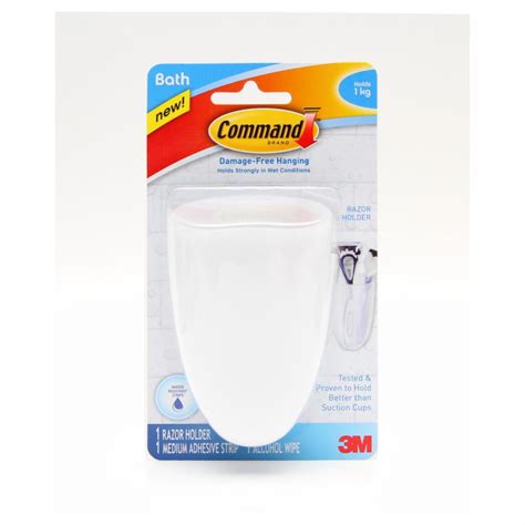 Command™ Razor/Toothbrush Holder with Water Resistant Strips - BATH-16 ...