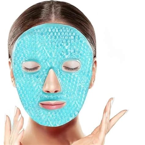 VPGS Gel Face Mask Cold Pack Hot Cold Therapy Gel Bead Full Facial Ice ...