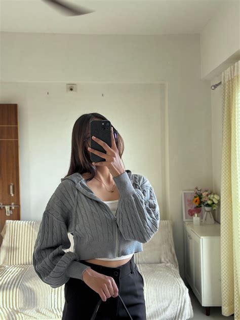 Grey Cable Knit Zipper Hoodie For Women – Nith Clothing