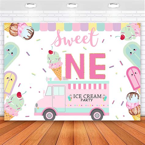 Buy Avezano 7x5ft Ice Cream Party Backdrop Sweet One Ice Cream ...