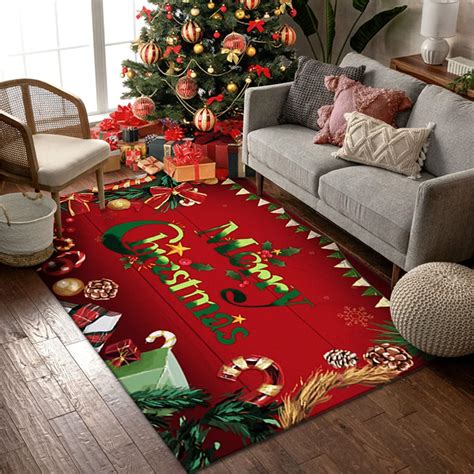 Amazon.com: LGGLOVELIN Christmas Area Rugs【Christmas Greetings Merry ...