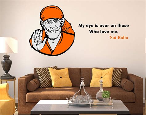 Buy Fuzzy Sai Baba Wall Sticker(Vinyl 100 cm X 50 cm) Online at Low ...