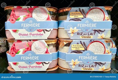 Delicious and Healthy La Fermiere Yogurt on Shelf of Supermarket ...