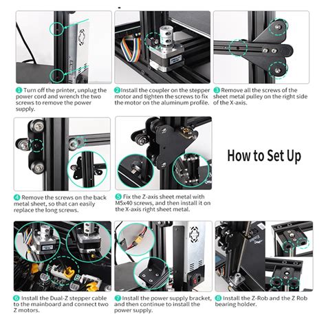 Buy Creality Ender 3 V2 3D Printer Parts Dual Z Axis Kit Lead Screw ...