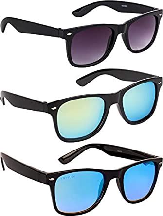 Buy NuVew® Combo Pack of 3 Unisex Sunglasses With Pouch - (Multi ...