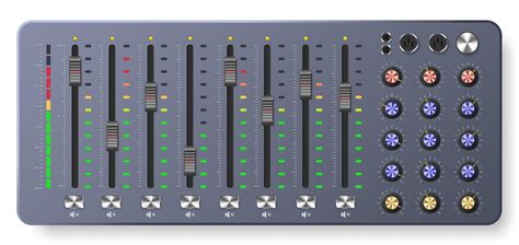 Carte de mixage audio Panneau de curseurs de niveau sonore du ...