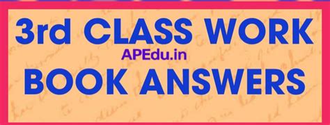 AP 3rd Class EVS Work Book - Work Sheet Answers. - APEdu