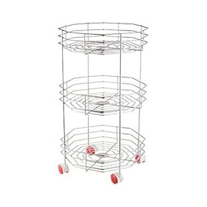Privesh 3-Tier Round Shape Rack Fruits & Vegetable Onion Trolley ...