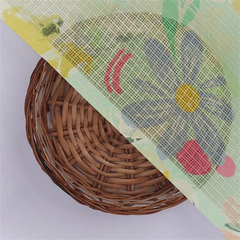 Kota Doria Fabric Unstitched - Green & Yellow Floral Print - Digital ...