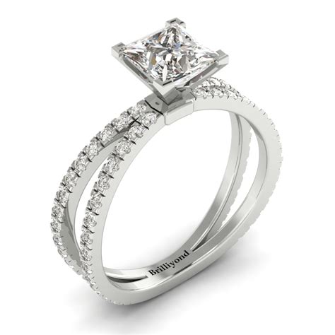 Diamond Platinum Princess Cut Engagement Ring Florentine
