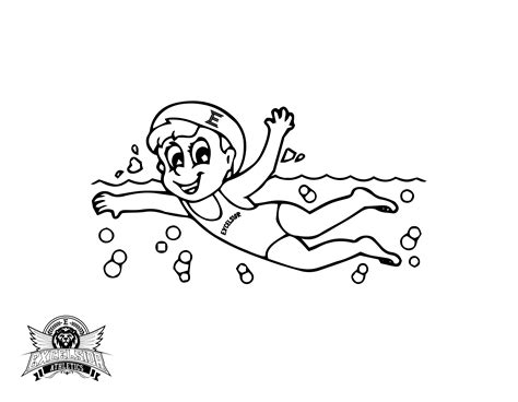 Bluey Swimming Coloring Pages